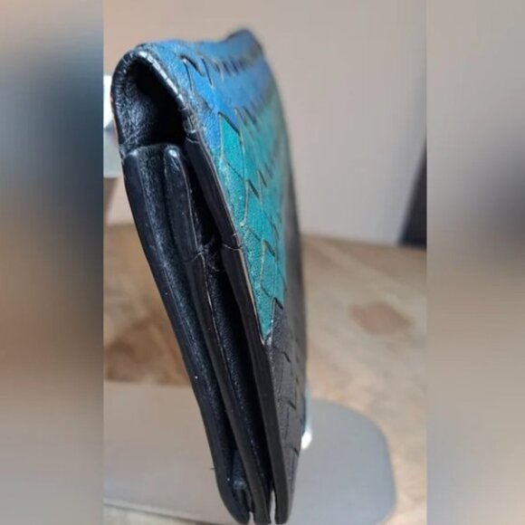 Bottega Veneta Intrecciato Multi Color Block Fold Over Wallet - Picture 5 of 14